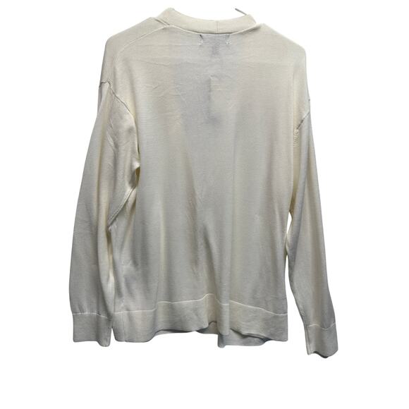 NWT Banana Republic Forever Sweater Cardigan Cream White Women’s Large - Picture 11 of 11